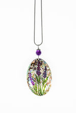 Load image into Gallery viewer, Lavanduril Diva necklace with amulet shaped pendant
