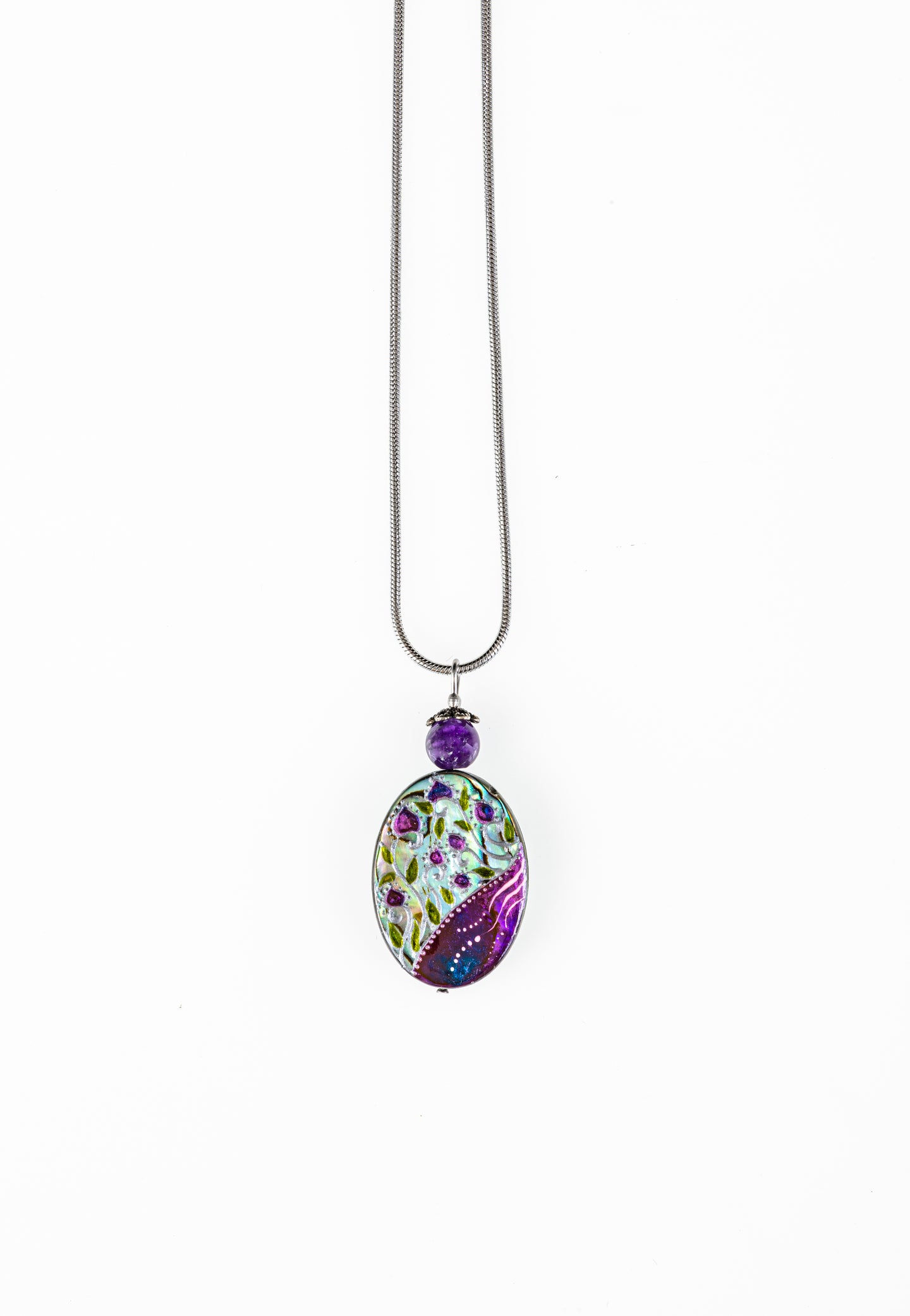 Shimmering Amethyst Tendrill Decent necklace