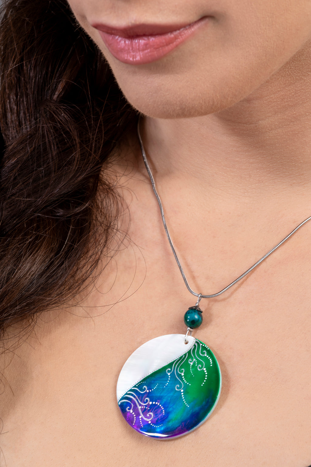 Olive green Spiralith Diva necklace